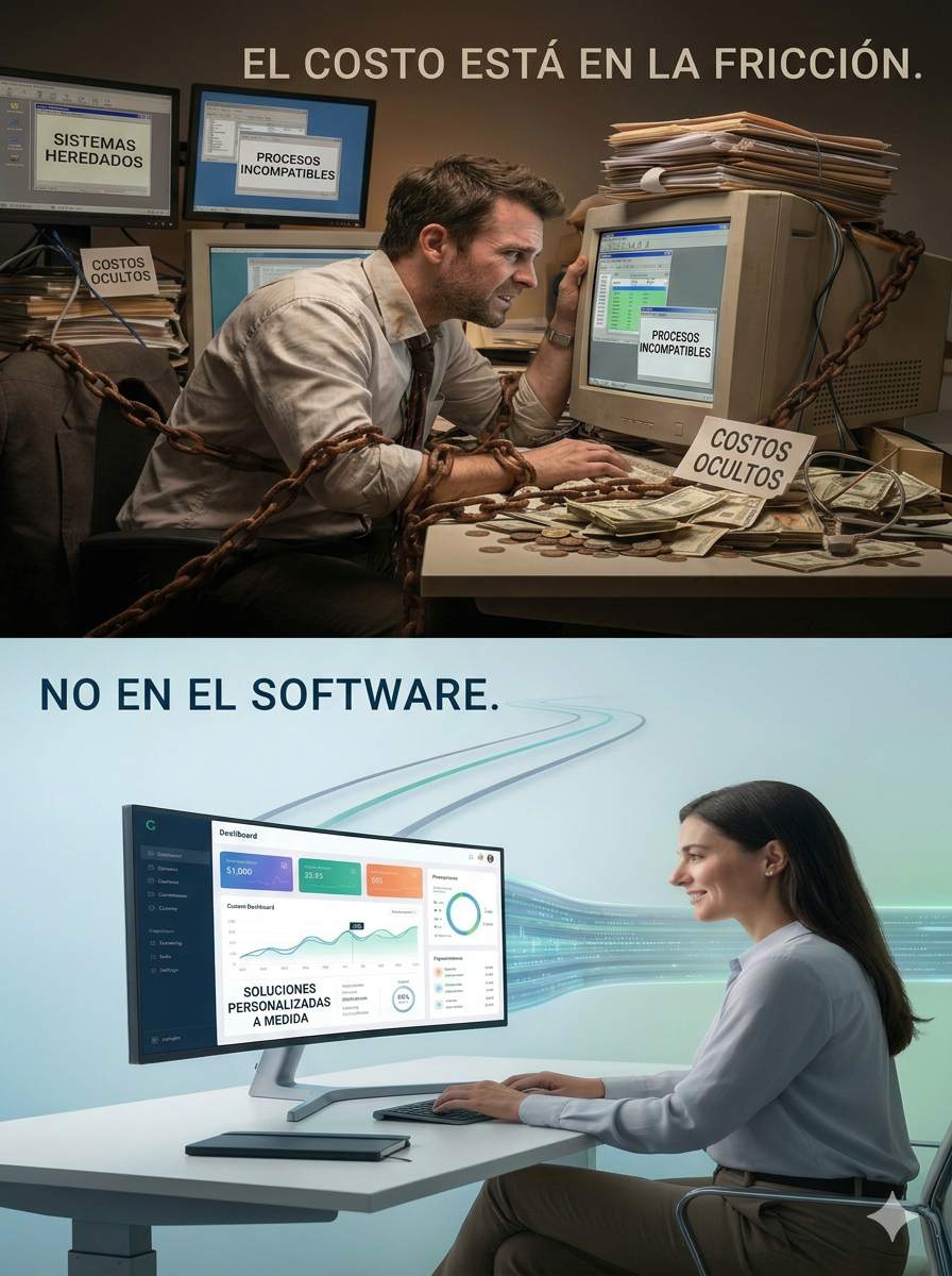 El costo est&aacute; en la fricci&oacute;n, no en el software