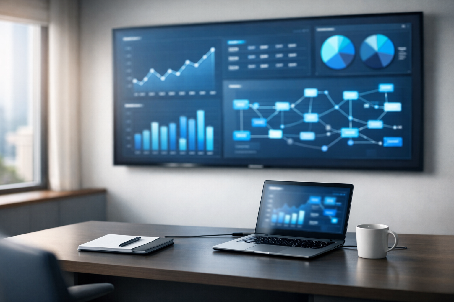 Dashboard empresarial con m&eacute;tricas en tiempo real